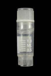 CRY01/2 - 1.2mL volume, flat bottom, free standing sterile tube with graduations