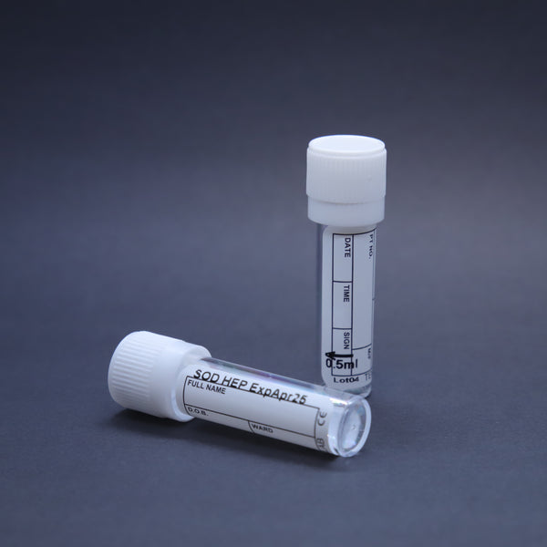 NH1130 - 0.5mL Sodium Heparin 9x44 Polystyrene Tube