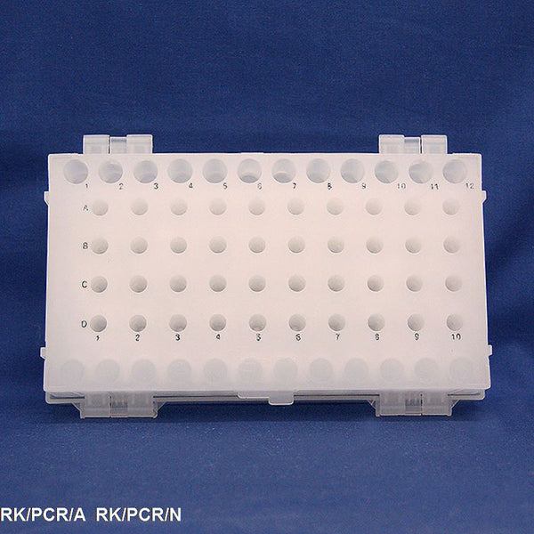 RK/PCR/N - Reversible PCR racks, PCR side of the rack holds 8 or 12 x 0.2mL tube strips or individual tubes. (Natural)